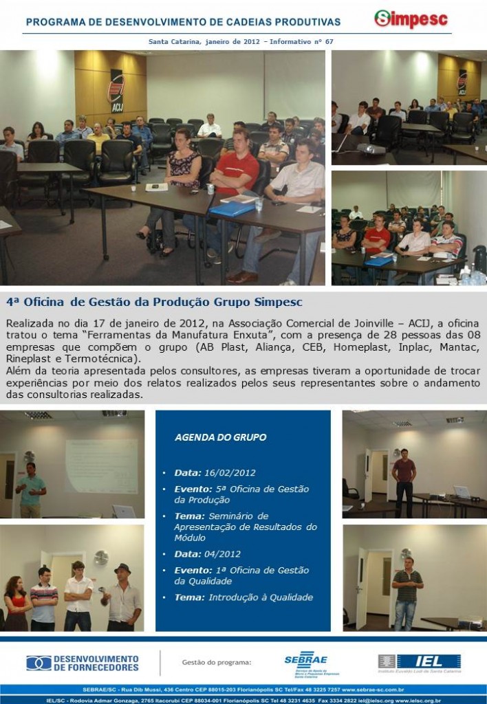 4ª Oficina de Gestão da Produção Grupo SIMPESC