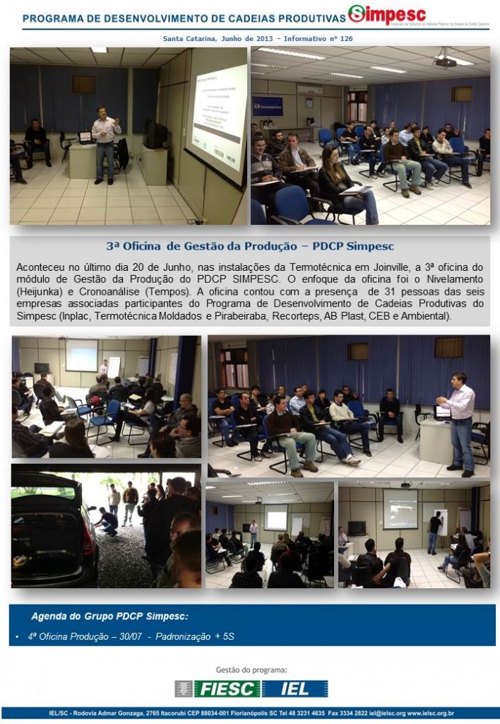 Informativo PDCP Simpesc 2a Oficina Produção – 20.06.2013