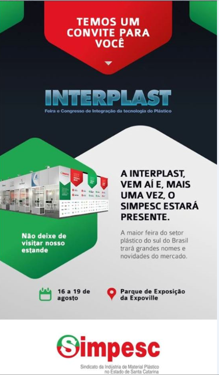 INTERPLAST 2016 – Venha visitar nosso estande