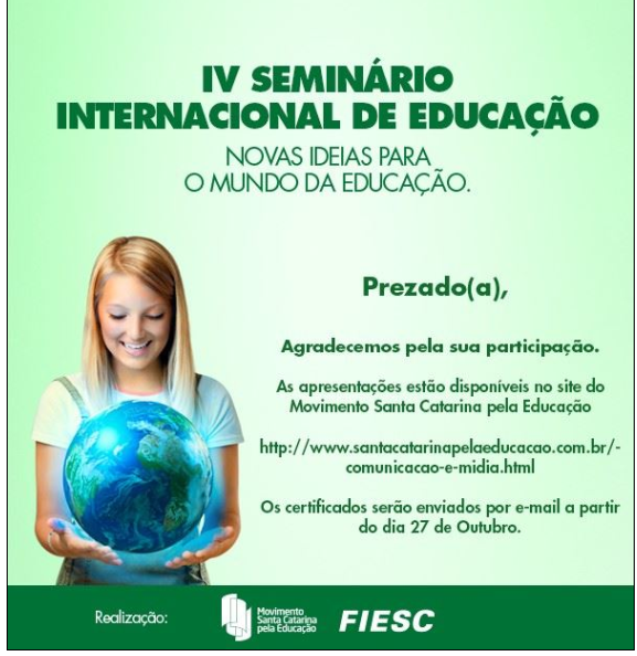 IV SEMINÁRIO INTERNACIONAL DE EDUCAÇÃO