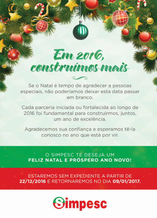 FELIZ NATAL e um 2017 repleto de luz da esperança de um novo tempo que está para chegar !