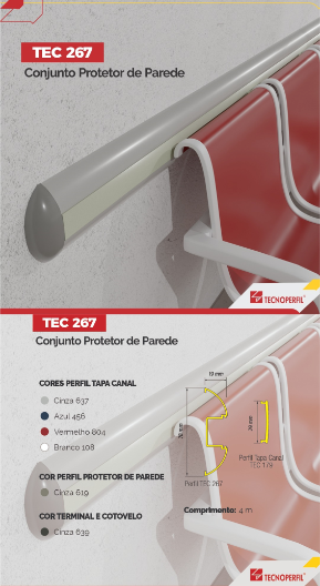 TECNOPERFIL – Conjunto Protetor de Parede TEC 267