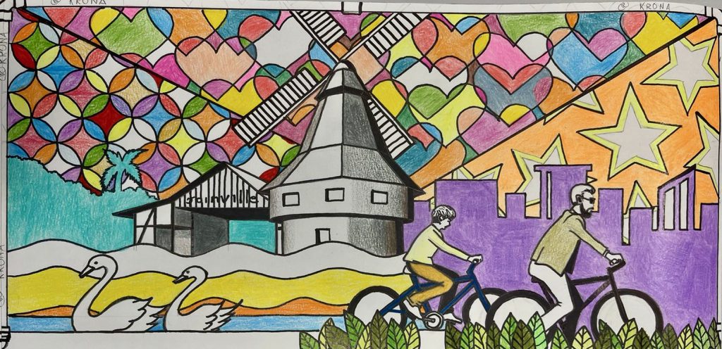 Muros da KRONA ganham arte e colorido em homenagem à cidade onde nasceu há 28 anos