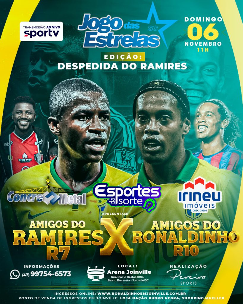 KRONA apoio jogo beneficente entre Amigos do Ramires e Amigos do Ronaldinho